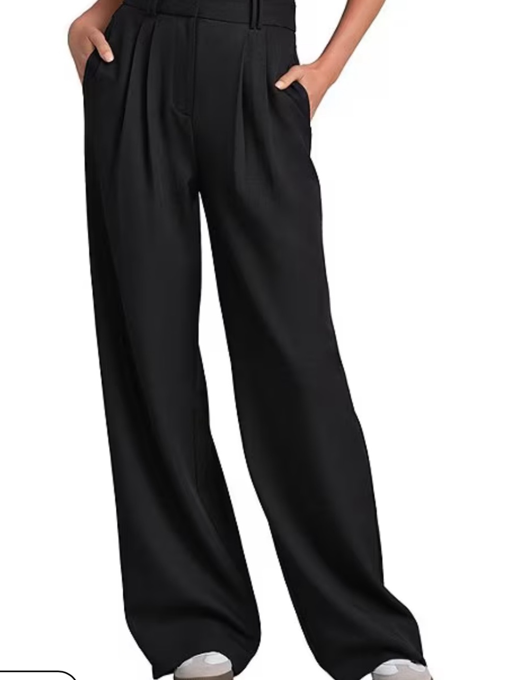 RHONE Black High-Waist Wide Leg Trousers